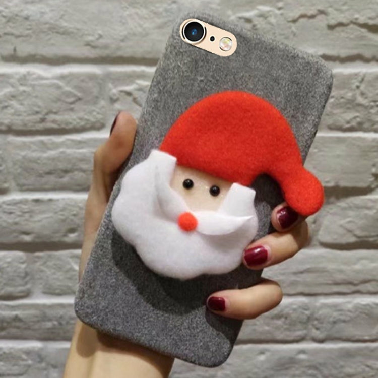 For iPhone 6 & 6s Christmas Series Lovely Plush Santa Claus Protective Back Cover Case