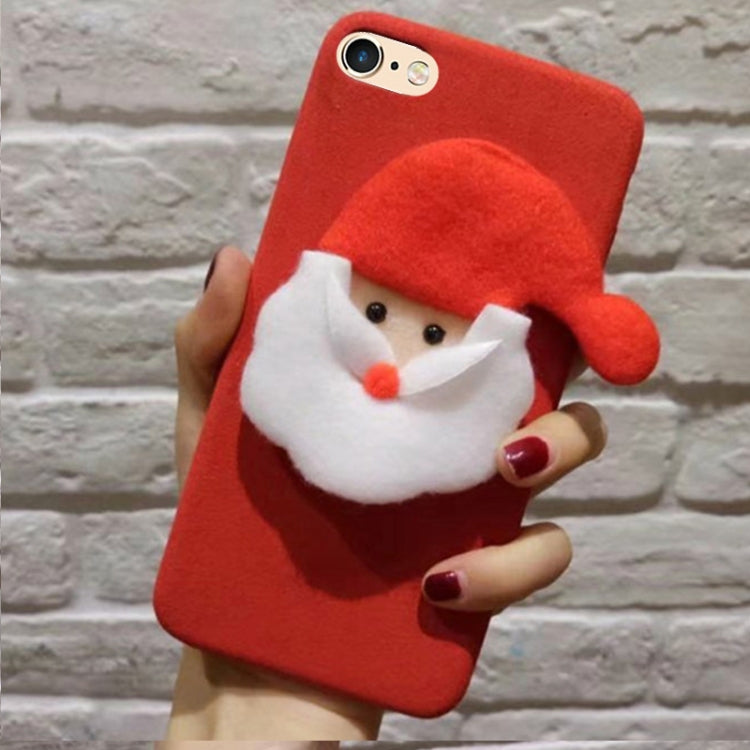 For iPhone 6 & 6s Christmas Series Lovely Plush Santa Claus Protective Back Cover Case