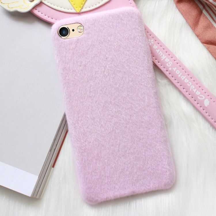 For iPhone 6 & 6s Fashion Luxury Imitation Fur Plush Solid Color Protective Back Cover Case