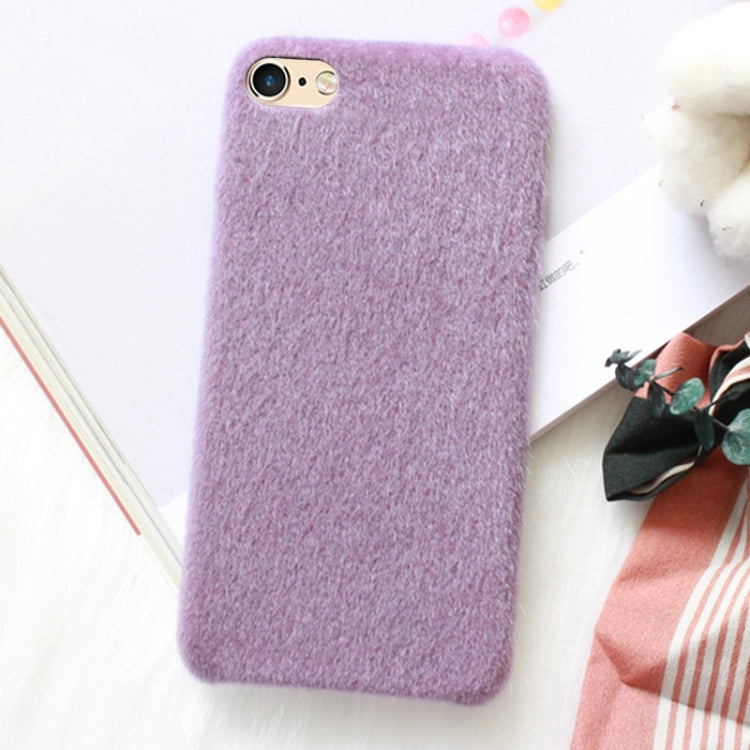 For iPhone 6 & 6s Fashion Luxury Imitation Fur Plush Solid Color Protective Back Cover Case