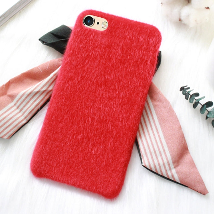 For iPhone 6 & 6s Fashion Luxury Imitation Fur Plush Solid Color Protective Back Cover Case