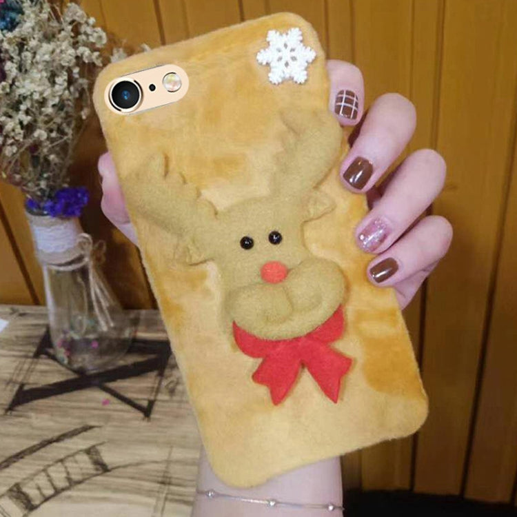 For iPhone 6 & 6s Cute 3D Christmas Elk Pattern Flannel Protective Back Cover Case