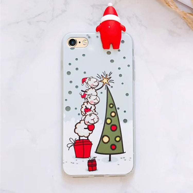 For iPhone 6 & 6s Cute 3D Santa Claus Christmas Tree Pattern Protective Back Cover Case
