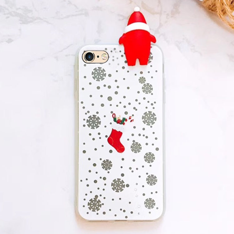 For iPhone 6 & 6s Cute 3D Santa Claus Christmas Stocking Pattern Protective Back Cover Case
