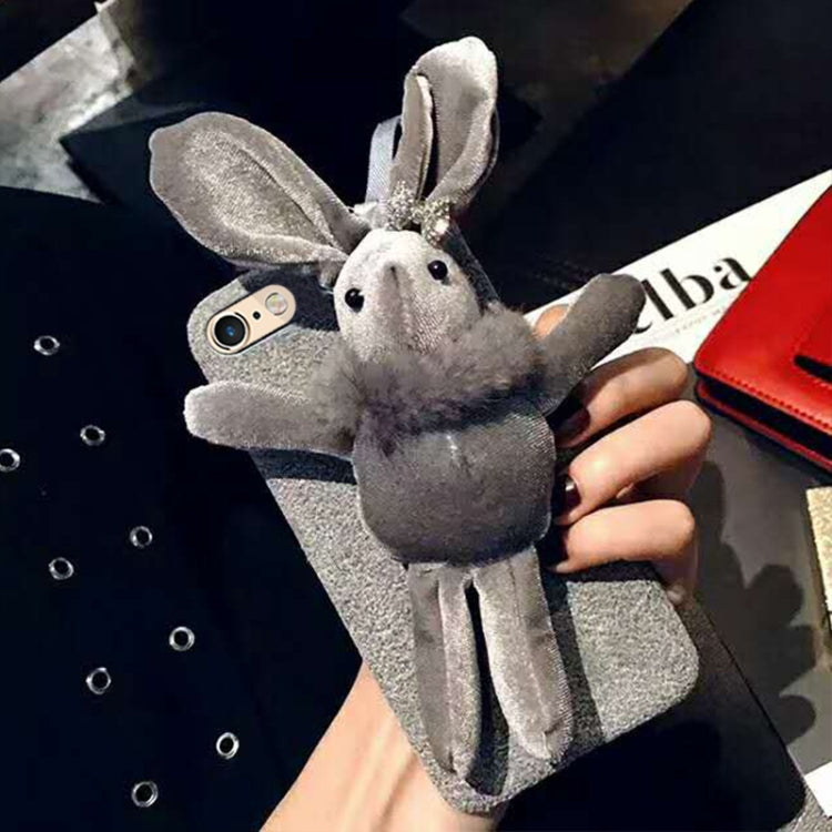 For iPhone 6 & 6s 3D Lovely Bowknot Rabbit Doll Protective Back Cover Case (Grey)