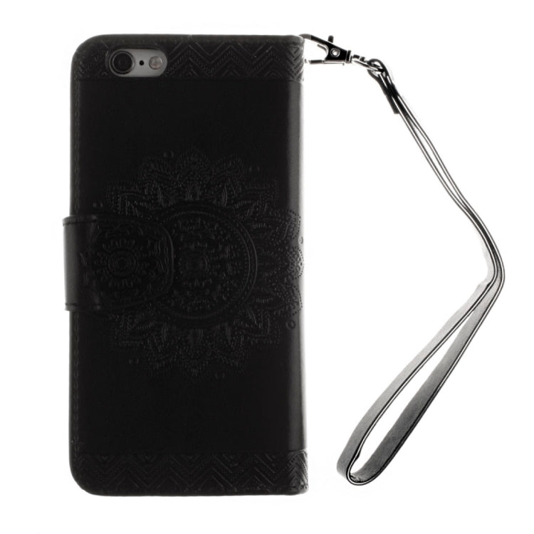 For iPhone 6 & 6s Embossed Floral Pattern Horizontal Flip Leather Case with Card Slots & Holder & Lanyard