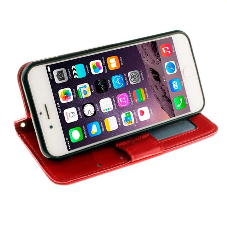 For iPhone 6 & 6s Embossed Floral Pattern Horizontal Flip Leather Case with Card Slots & Holder & Lanyard