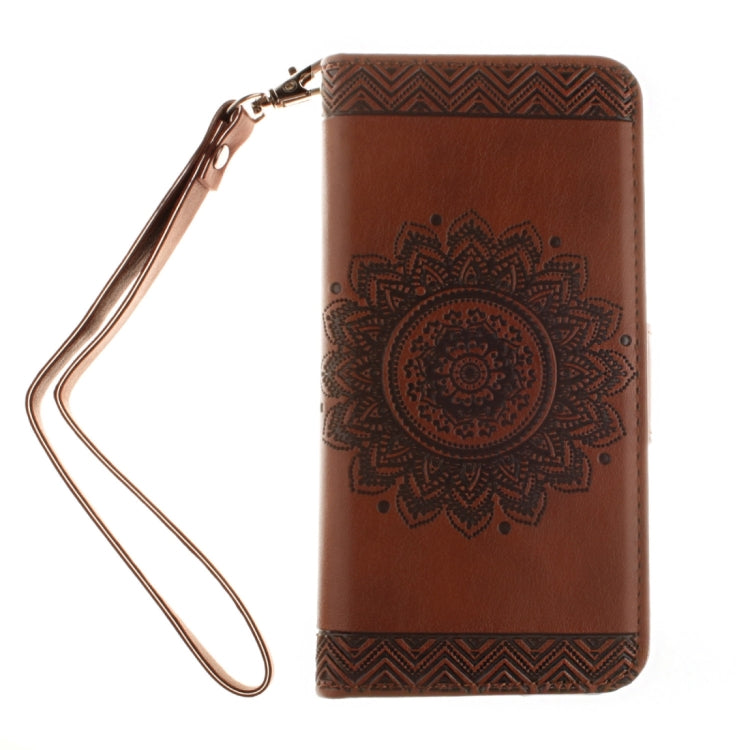 For iPhone 6 & 6s Embossed Floral Pattern Horizontal Flip Leather Case with Card Slots & Holder & Lanyard