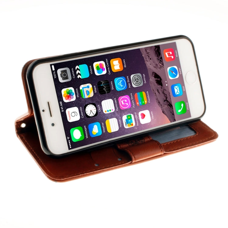For iPhone 6 & 6s Embossed Floral Pattern Horizontal Flip Leather Case with Card Slots & Holder & Lanyard