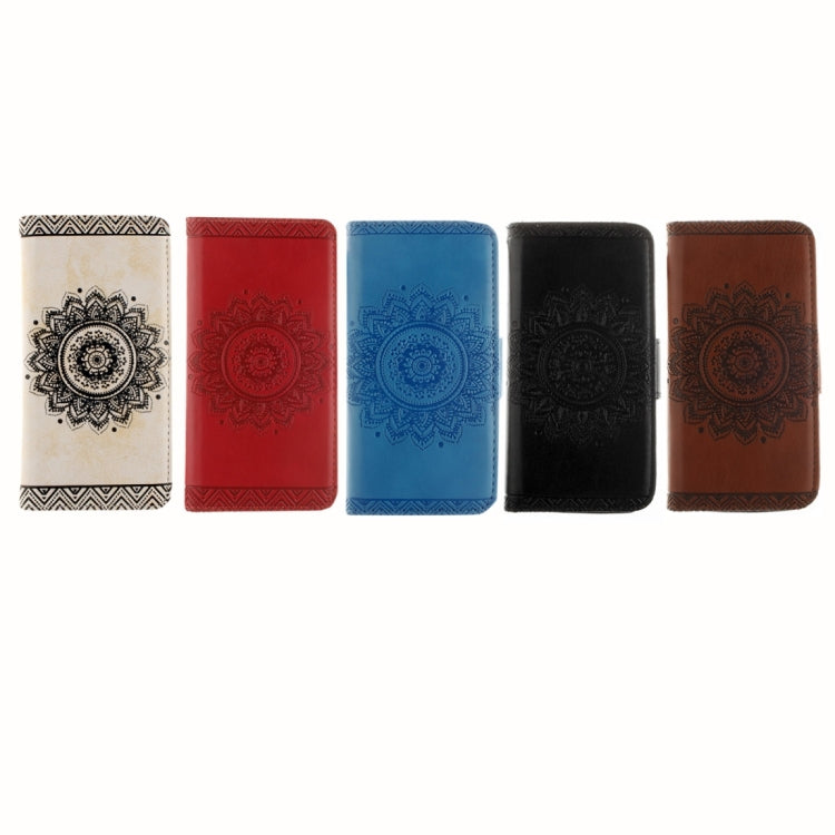 For iPhone 6 & 6s Embossed Floral Pattern Horizontal Flip Leather Case with Card Slots & Holder & Lanyard