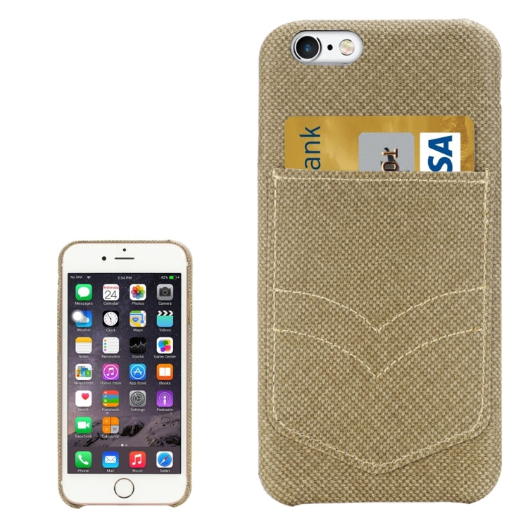 For iPhone 6 & 6s Jeans Pocket Texture Protective Back Case with Card Slot