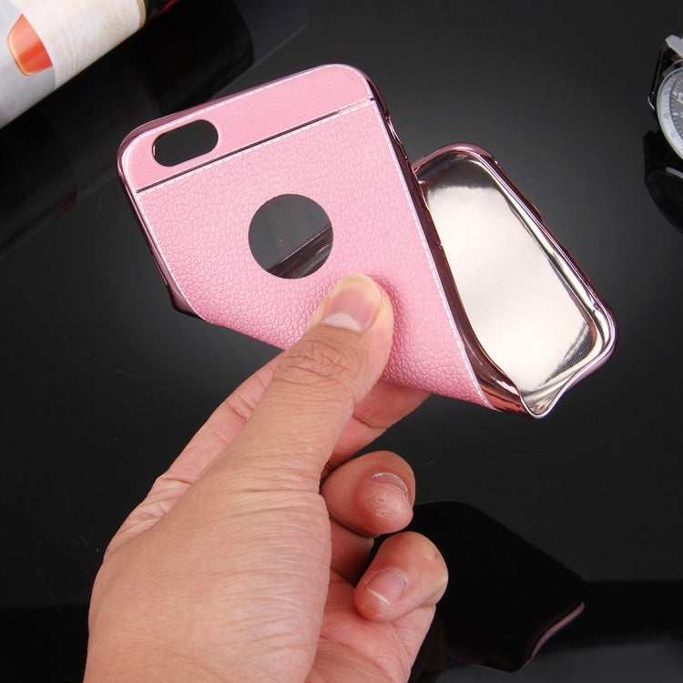 For iPhone 6 & 6s 3D Litchi Texture Soft TPU Protective Case