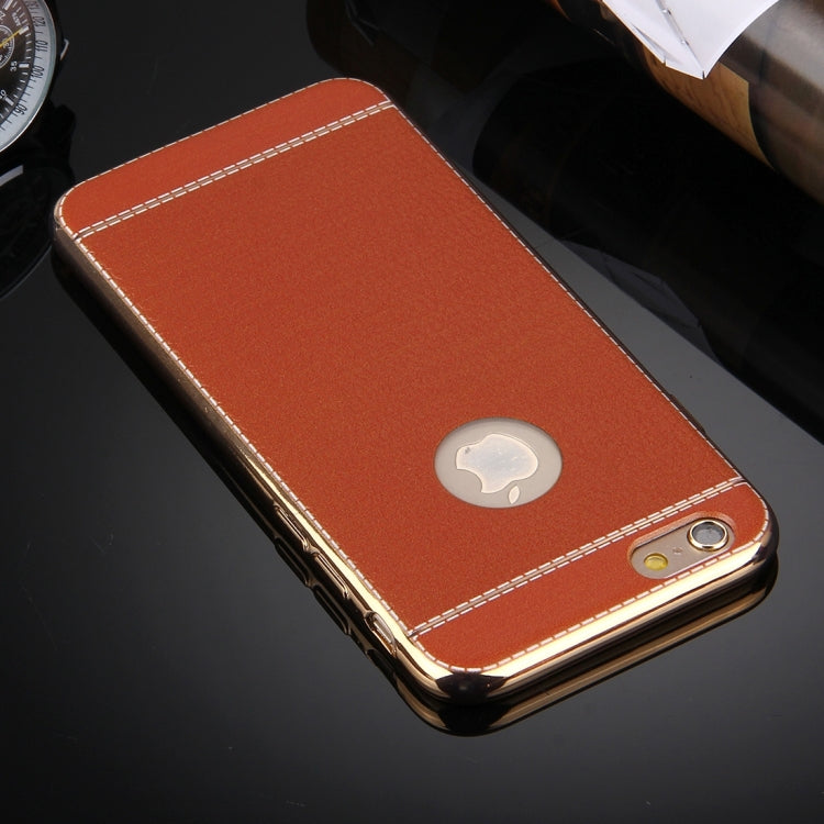 For iPhone 6 & 6s 3D Litchi Texture Soft TPU Protective Case