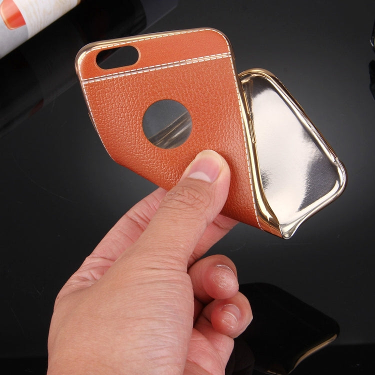 For iPhone 6 & 6s 3D Litchi Texture Soft TPU Protective Case