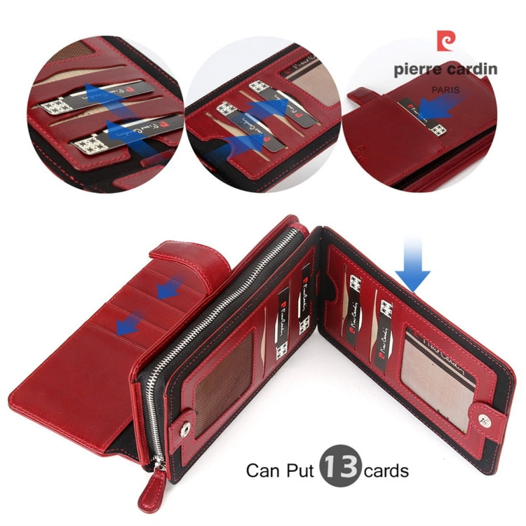 Pierre Cardin PCL-P33 Multi-function Zipper Mobile Phone Leather Case for iPhone 6 / 6s Plus / 7 Plus