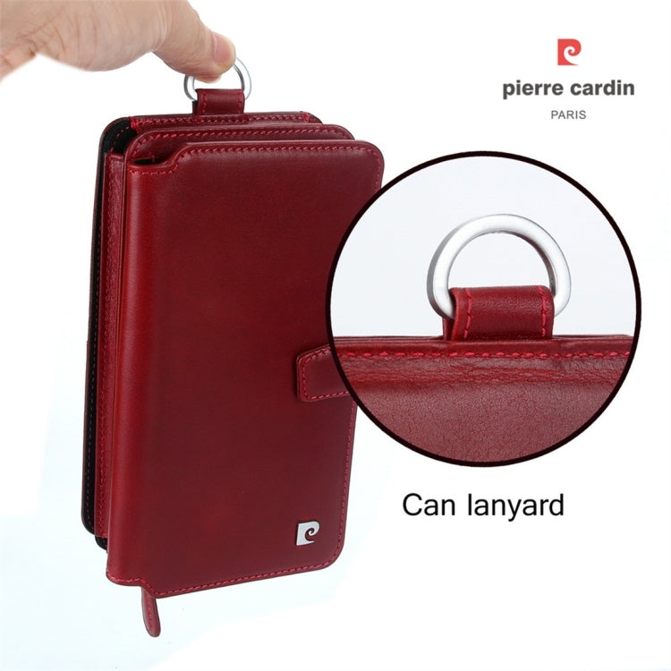Pierre Cardin PCL-P33 Multi-function Zipper Mobile Phone Leather Case for iPhone 6 / 6s Plus / 7 Plus
