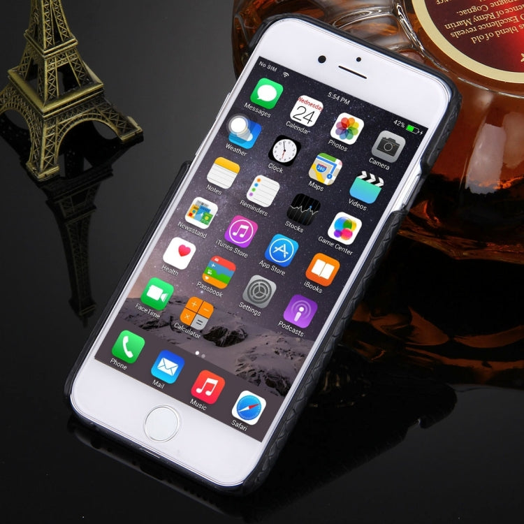 For iPhone 6 & 6s Snakeskin Texture Paste Skin PC Protective Case with Lion Head Holder