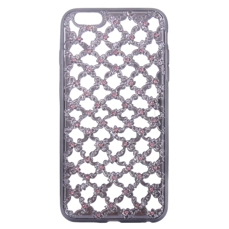 For iPhone 6 & 6s Electroplating Hollowed-out Diamond Encrusted TPU Protective Case