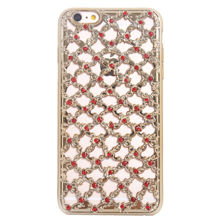 For iPhone 6 & 6s Electroplating Hollowed-out Diamond Encrusted TPU Protective Case