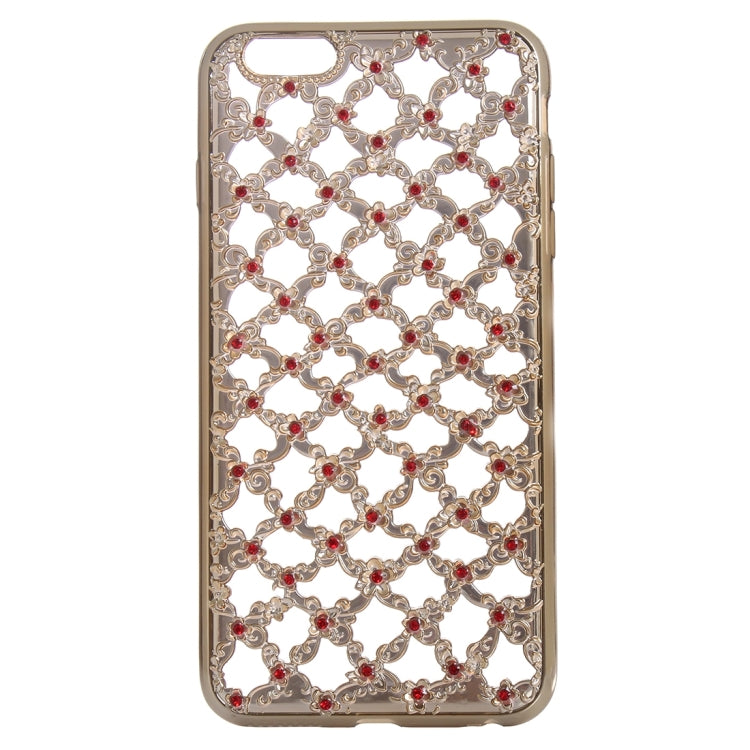 For iPhone 6 & 6s Electroplating Hollowed-out Diamond Encrusted TPU Protective Case
