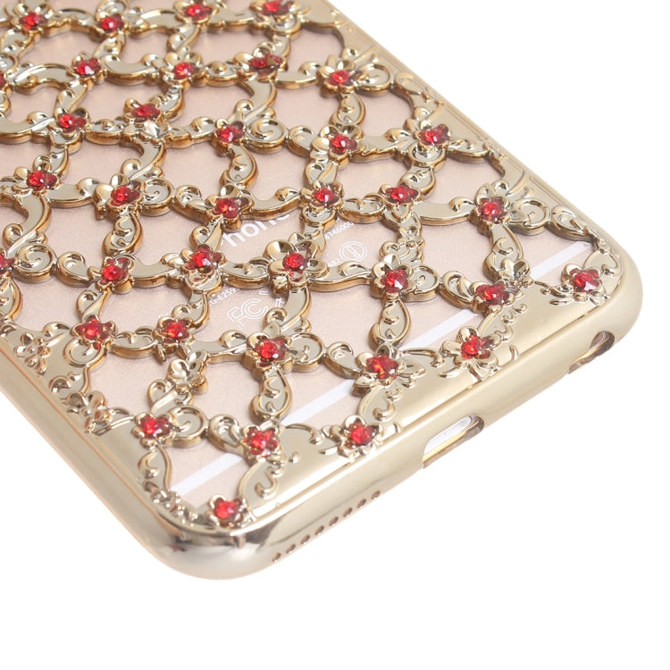 For iPhone 6 & 6s Electroplating Hollowed-out Diamond Encrusted TPU Protective Case