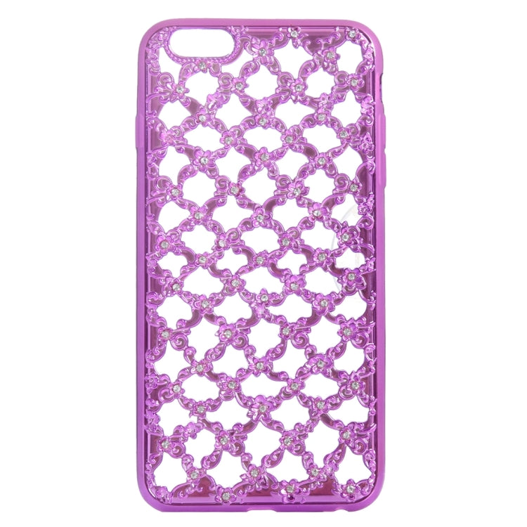 For iPhone 6 & 6s Electroplating Hollowed-out Diamond Encrusted TPU Protective Case
