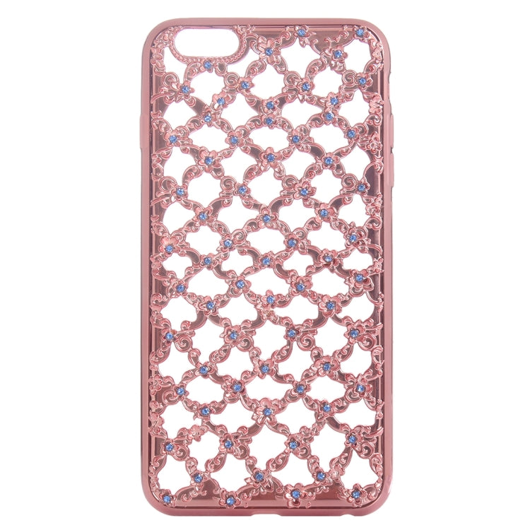 For iPhone 6 & 6s Electroplating Hollowed-out Diamond Encrusted TPU Protective Case