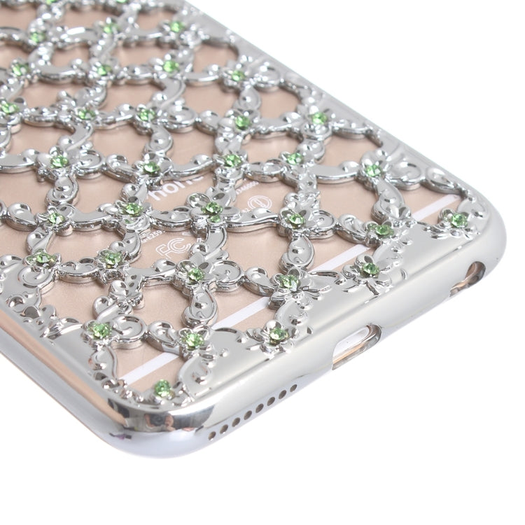 For iPhone 6 & 6s Electroplating Hollowed-out Diamond Encrusted TPU Protective Case