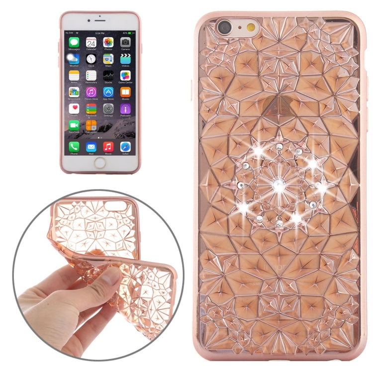 For iPhone 6 & 6s Diamond Texture Electroplating Diamond Encrusted TPU Protective Case