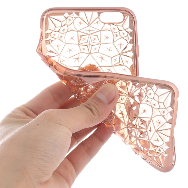 For iPhone 6 & 6s Diamond Texture Electroplating Diamond Encrusted TPU Protective Case