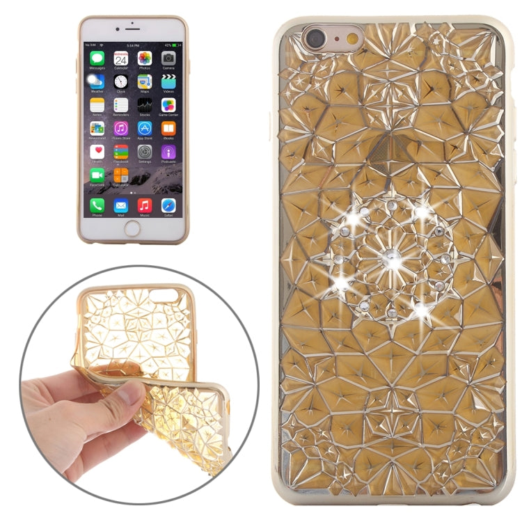 For iPhone 6 & 6s Diamond Texture Electroplating Diamond Encrusted TPU Protective Case