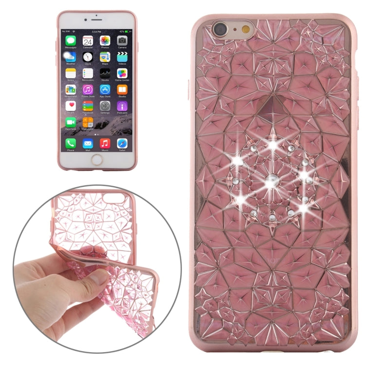 For iPhone 6 & 6s Diamond Texture Electroplating Diamond Encrusted TPU Protective Case