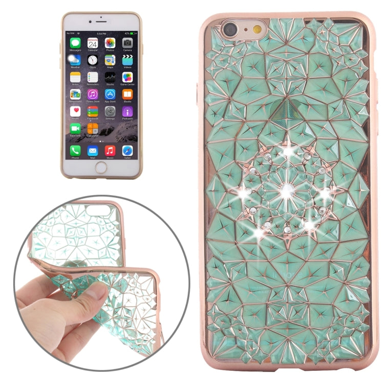 For iPhone 6 & 6s Diamond Texture Electroplating Diamond Encrusted TPU Protective Case