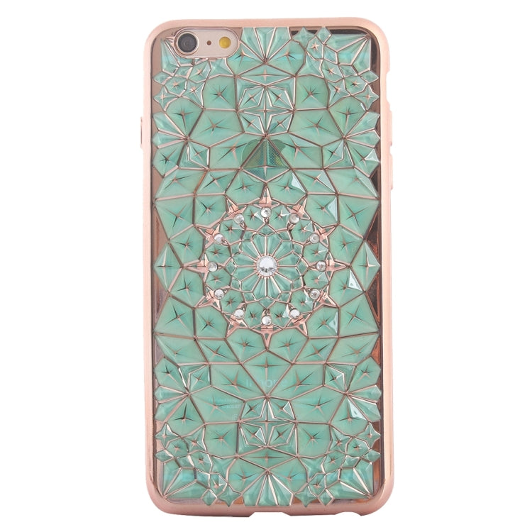 For iPhone 6 & 6s Diamond Texture Electroplating Diamond Encrusted TPU Protective Case