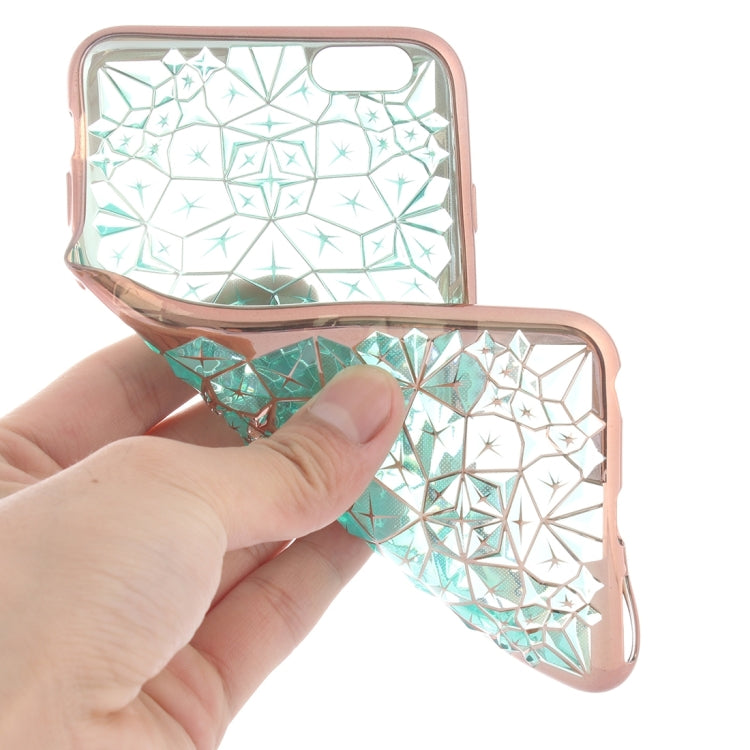 For iPhone 6 & 6s Diamond Texture Electroplating Diamond Encrusted TPU Protective Case