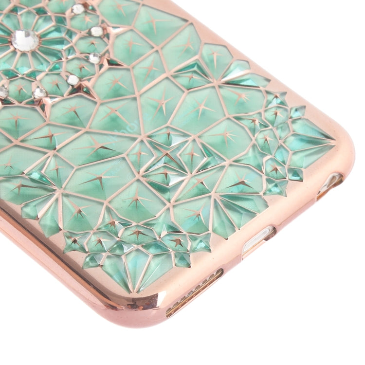For iPhone 6 & 6s Diamond Texture Electroplating Diamond Encrusted TPU Protective Case