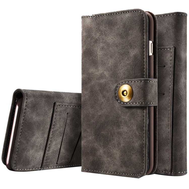 For iPhone 6 & 6s Retro Magnetic Horizontal Flip Leather Case with Card Slots & Wallet & Photo Frame & Detachable Back Cover