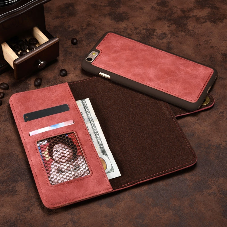 For iPhone 6 & 6s Retro Magnetic Horizontal Flip Leather Case with Card Slots & Wallet & Photo Frame & Detachable Back Cover