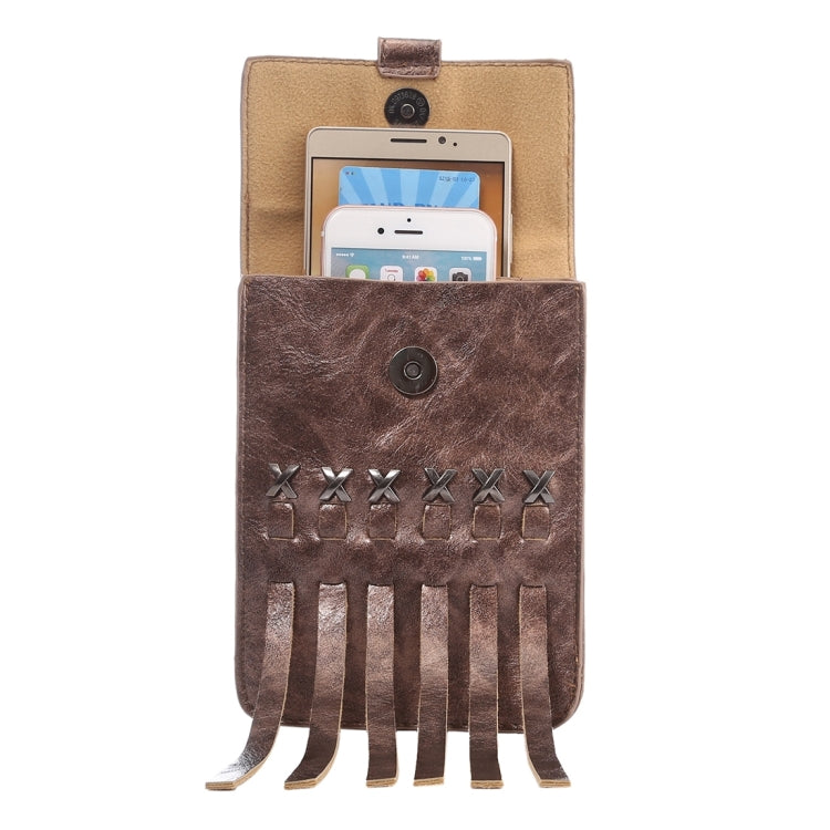 Multi-function Tassel Shape Universal Vertical Flip Leather Shoulder Bag with Card Slots for iPhone 7 & 7 Plus & 6 Plus & 6s Plus / Galaxy Note 8 & S7 / LG G5 / Huawei P8