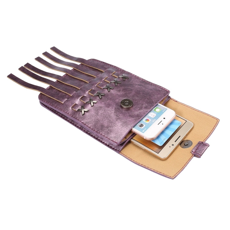 Multi-function Tassel Shape Universal Vertical Flip Leather Shoulder Bag with Card Slots for iPhone 7 & 7 Plus & 6 Plus & 6s Plus / Galaxy Note 8 & S7 / LG G5 / Huawei P8