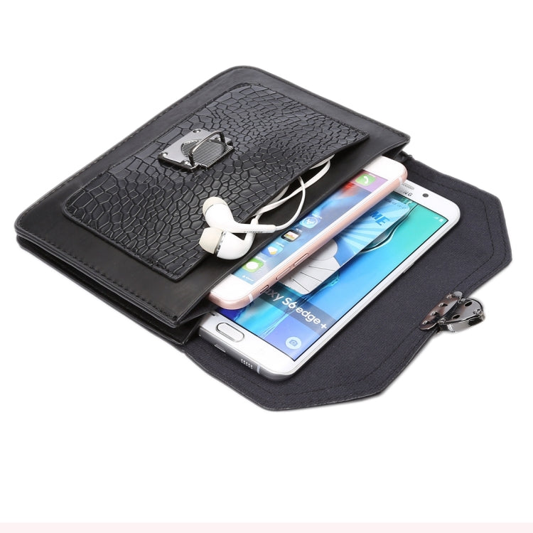 Multi-function Stone Texture Universal Vertical Flip Leather Shoulder Bag with Card Slots for iPhone X & 7 & 7 Plus & 6 Plus & 6s Plus / Galaxy Note 8 & S7 Edge & S6 Edge+ / Sony Xperia Z5 / Huawei Mate 8