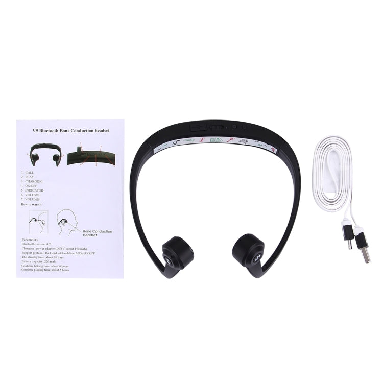 LE-V9 Ear Hook Bone Conduction Bluetooth 4.1 Sports Headphone Headset with Mic