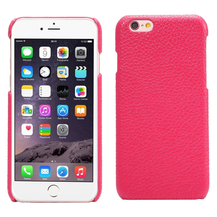 For iPhone 6 & 6s Litchi Texture Cowhide Leather Back Cover Case