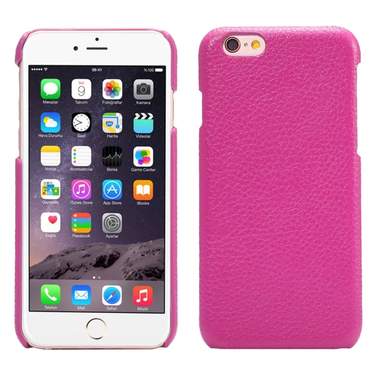 For iPhone 6 & 6s Litchi Texture Cowhide Leather Back Cover Case