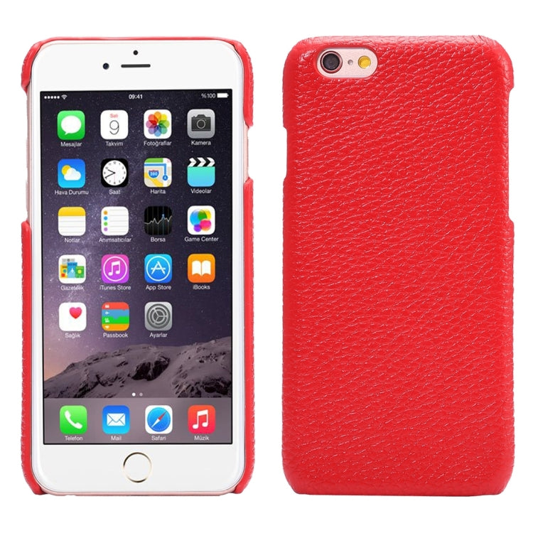For iPhone 6 & 6s Litchi Texture Cowhide Leather Back Cover Case