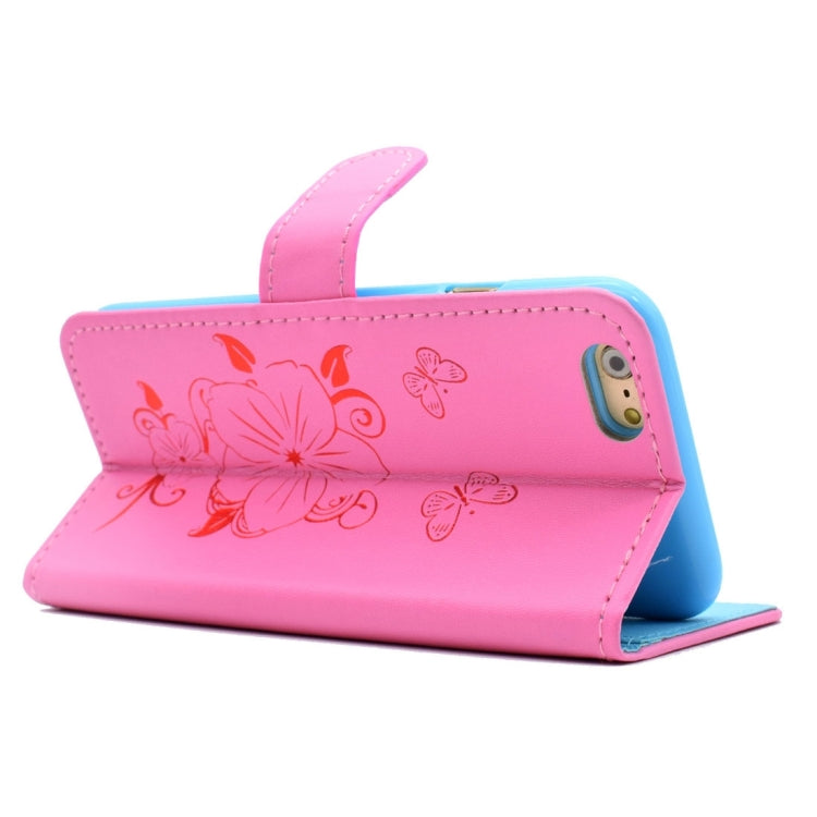 For iPhone 6 & 6s Bronzing Butterfly Pattern Horizontal Flip PU Leather Case with Holder & Card Slots & Wallet