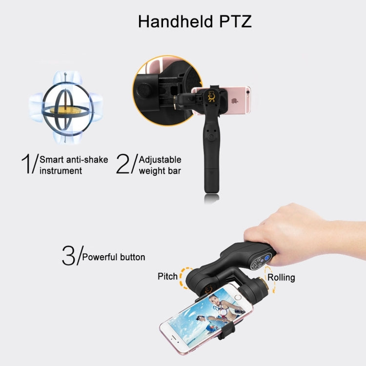 JJ-1 Vibration Reduction Bluetooth Wireless Self-timer Handheld Selfie Monopod Stabilizer Steadicam Smoothee with Body Balance System & Intelligent Balance Position Adjustment Function for Smartphones