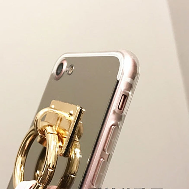 For iPhone 6 & 6s Electroplating Mirror TPU Protective Back Cover Case with Star Shape Fur Ball Pandent