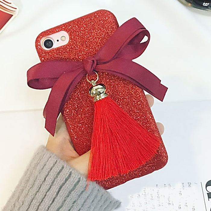 For iPhone 6 & 6s 3D Ribbon Bowknot Glitter Powde
