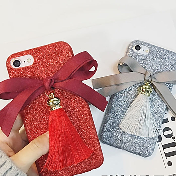 For iPhone 6 & 6s 3D Ribbon Bowknot Glitter Powde